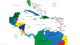 Karte von Zentralamerika