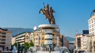 Statue von Alexander dem Großen in Skopje, Mazedonien
