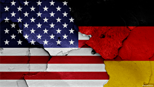 USA--Deutschland-Flagge