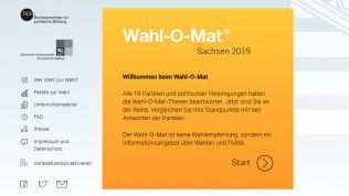 Screenshot, Wahl-O-Mat, Sachsen