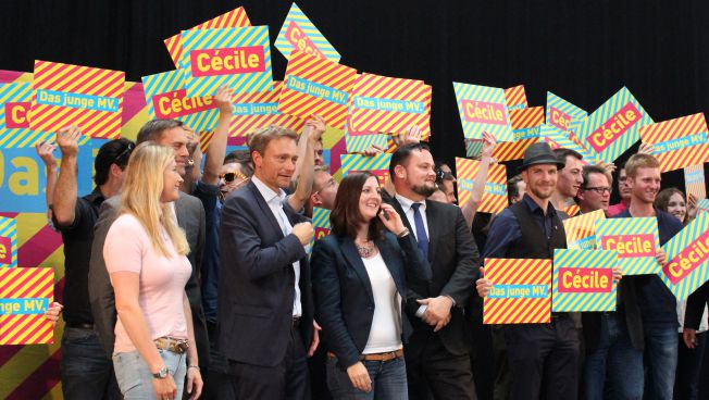 Die Freien Demokraten beim Wahlkampfauftakt in Wismar
