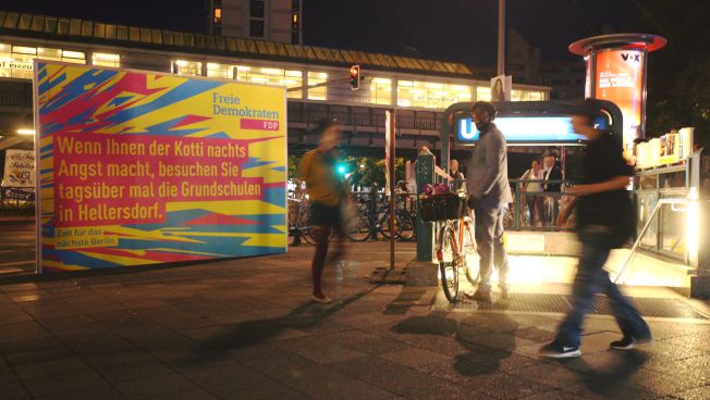 Plakat der FDP Berlin am Kottbusser Tor / Quelle: Facebook FDP Berlin