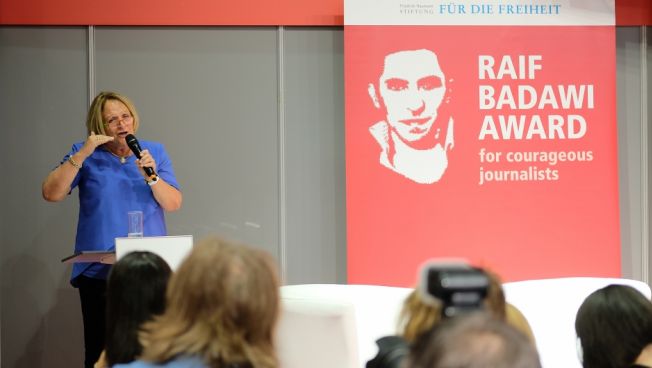 Sabine Leutheusser-Schnarrenberger bei der Preisverleihung. Bild: FNF