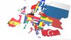Europakarte mit Nationalfahnen